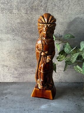 Vintage 1968 Ezra Brooks Indian Chief Decanter